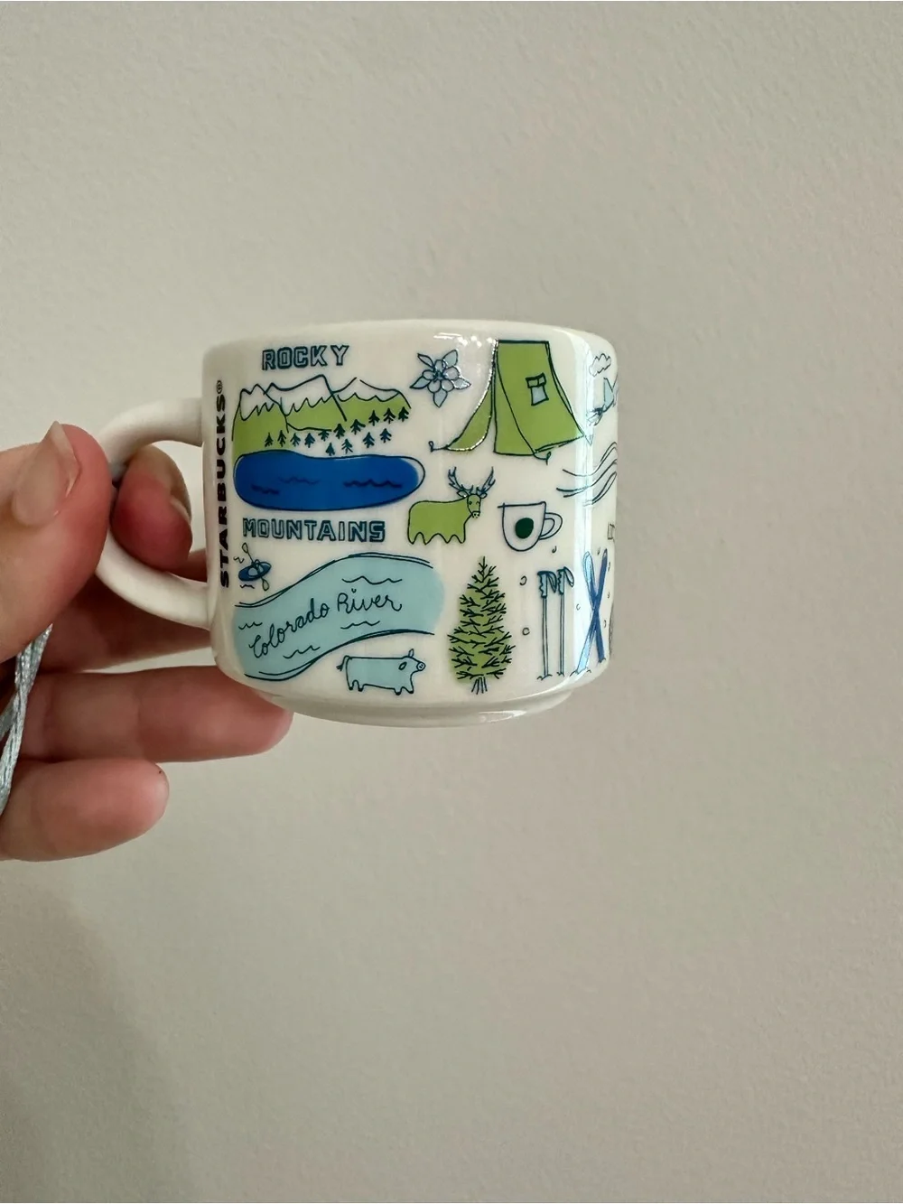 Starbucks Colorado Blue and White Ornament Mug